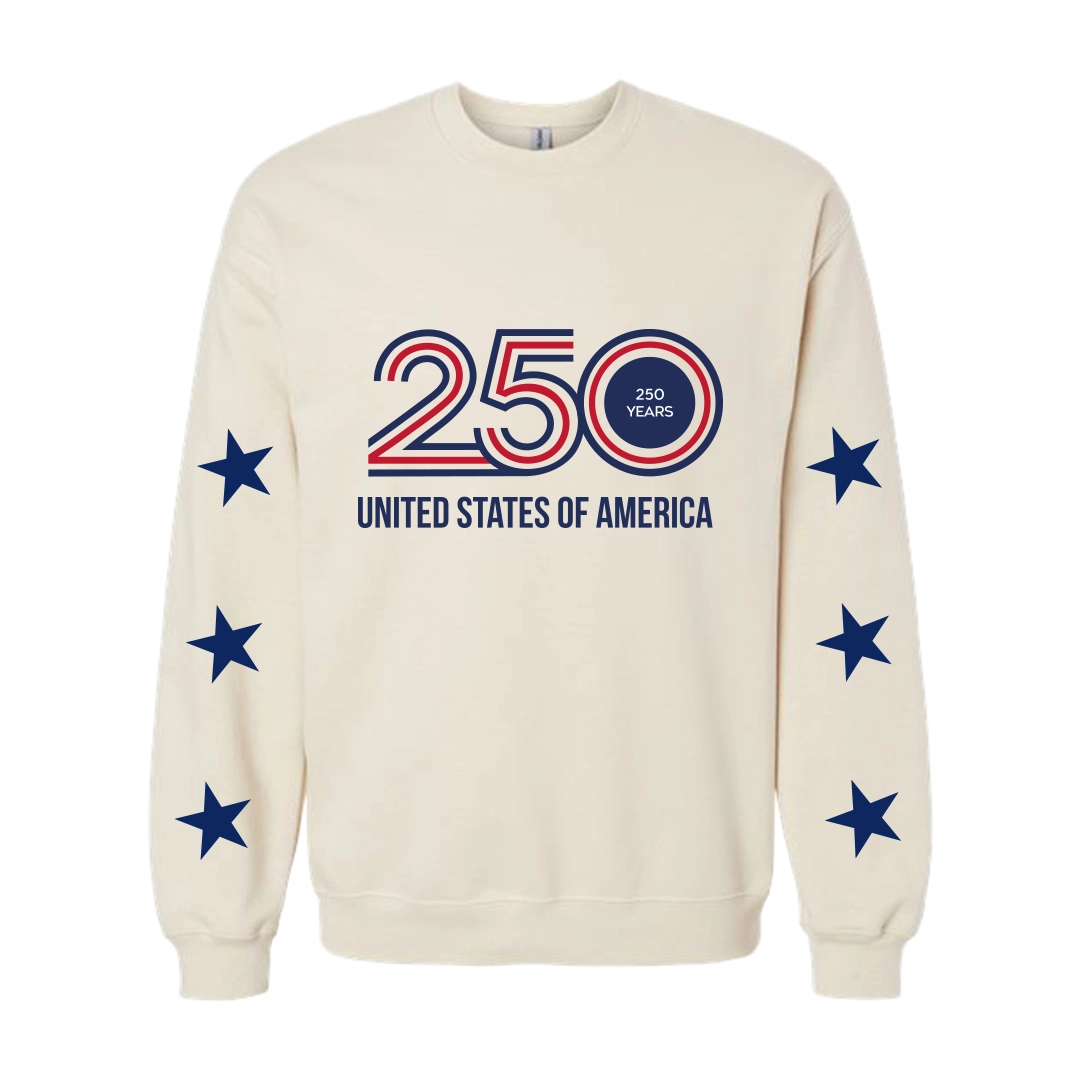 Unisex Beige Sweatshirt — 250 Years of Freedom