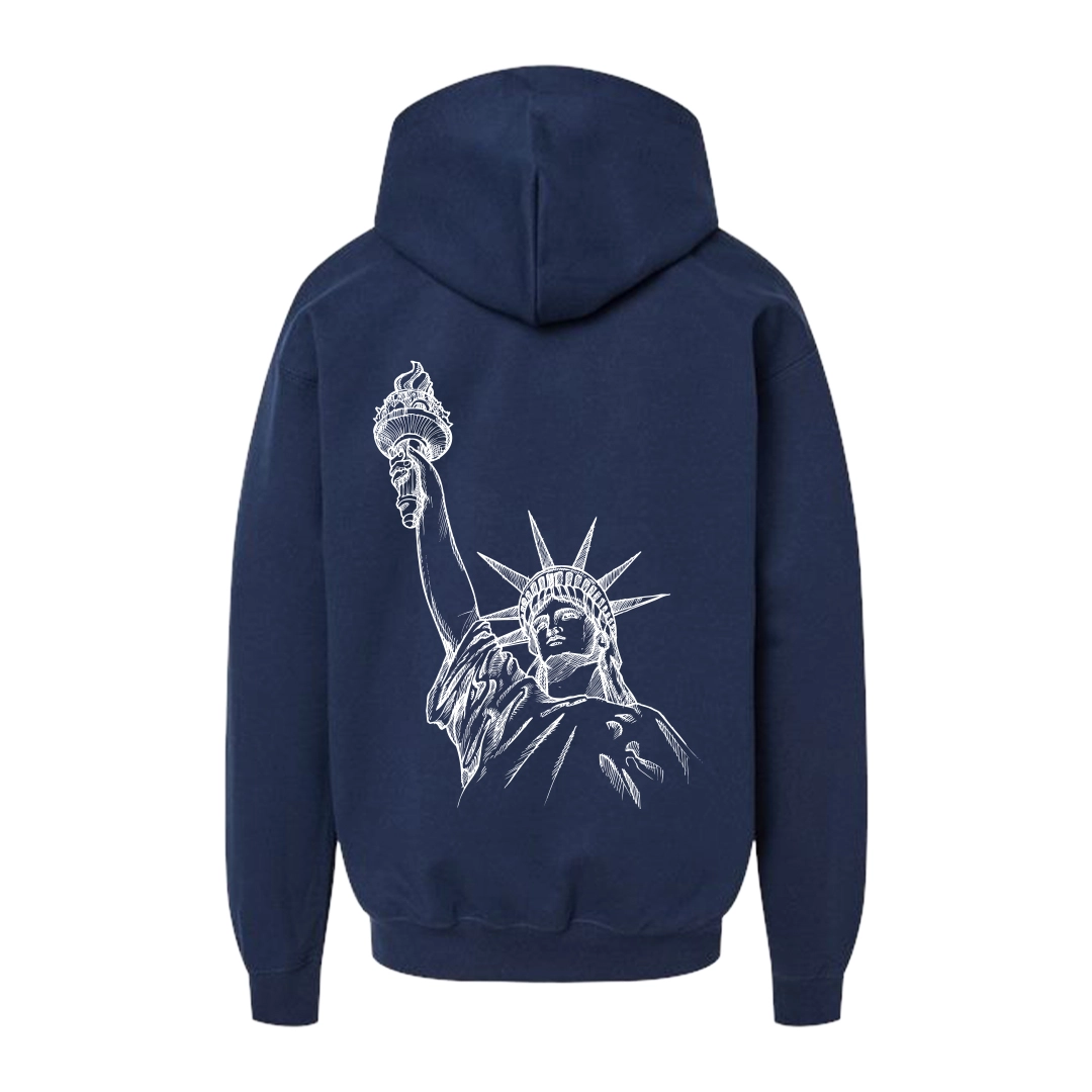 blue kids hoodie back