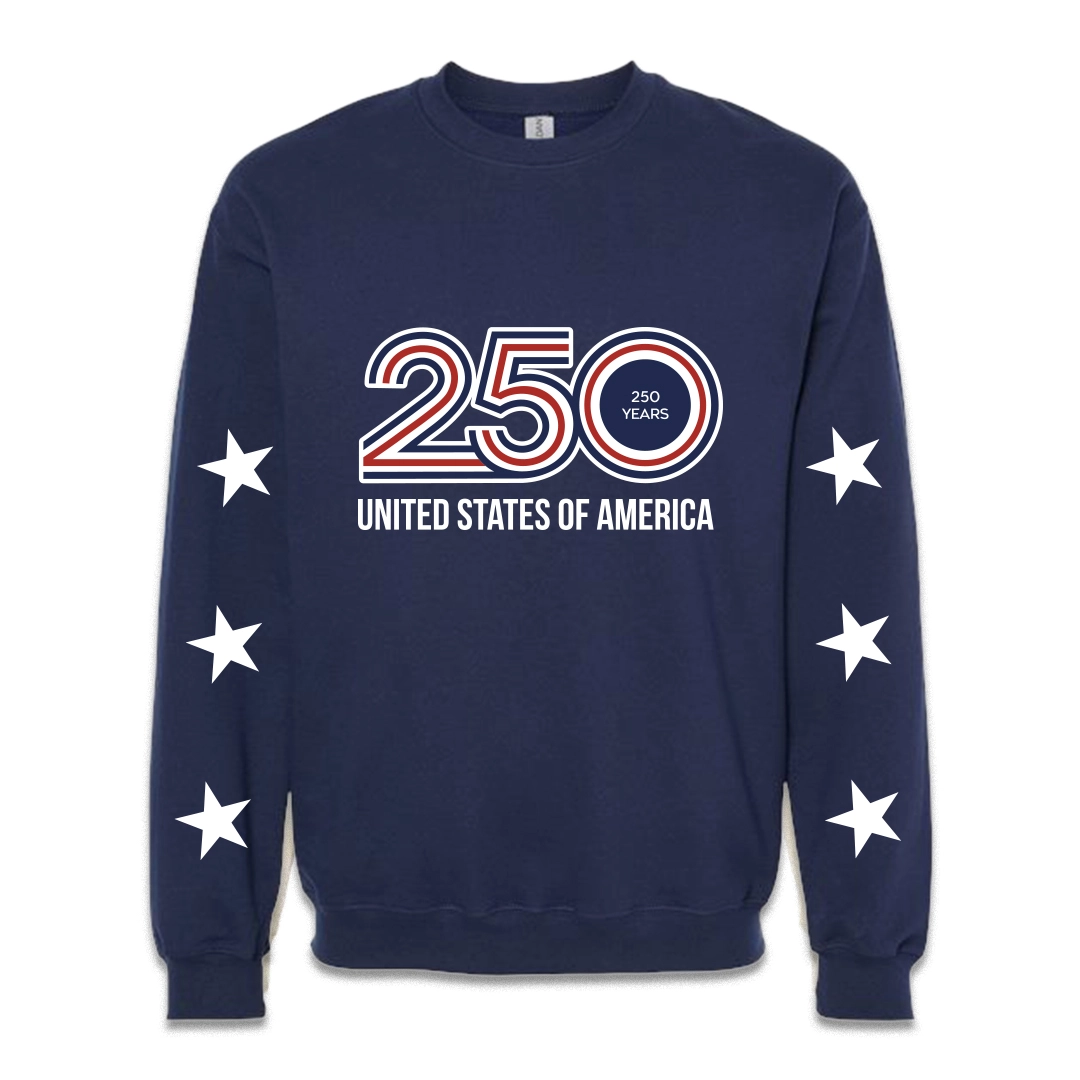 Unisex Blue Sweatshirt — 250 Years of Freedom