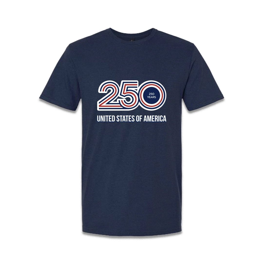 Unisex Blue T-Shirt — 250 Years of Freedom