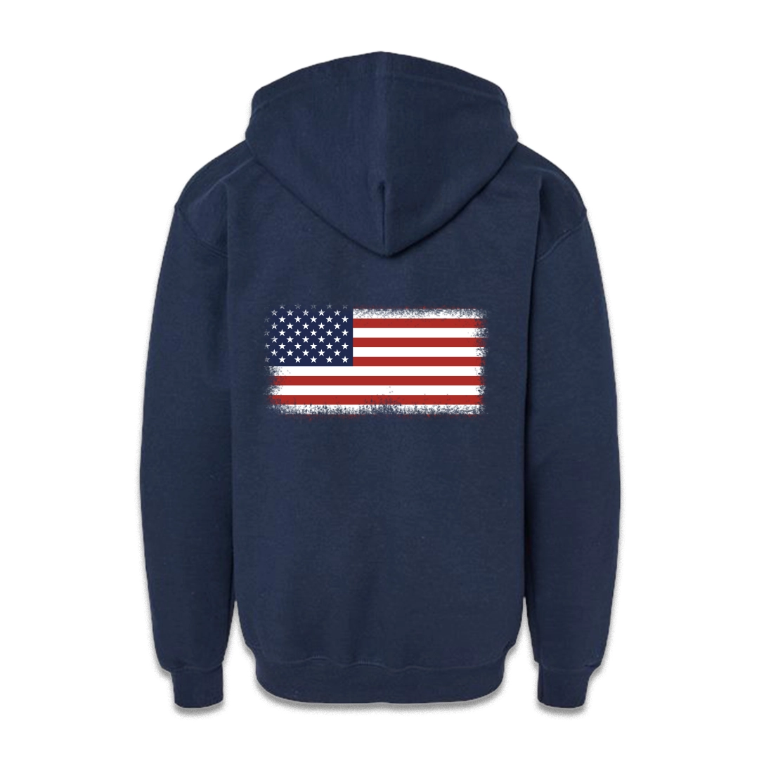 blue zipup hoodie back