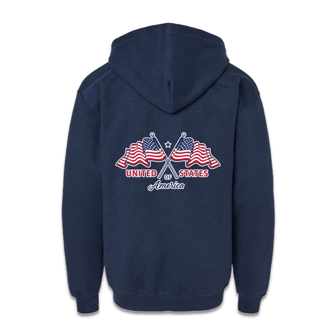 blue zipup hoodie back
