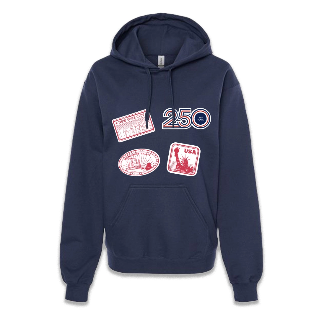 Unisex Blue Hoodie — Stickers
