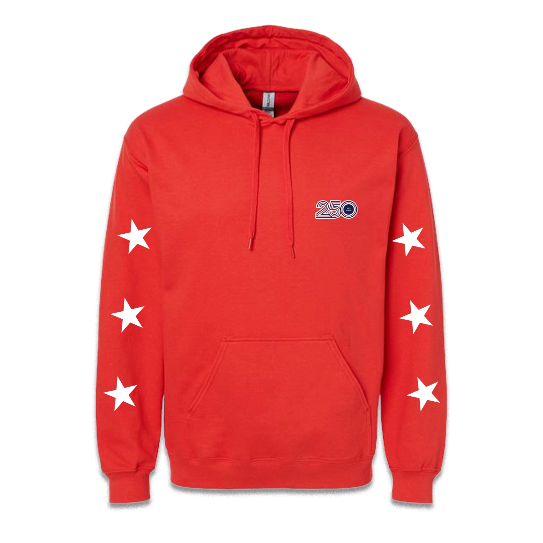 Unisex Red Hoodie — Stars