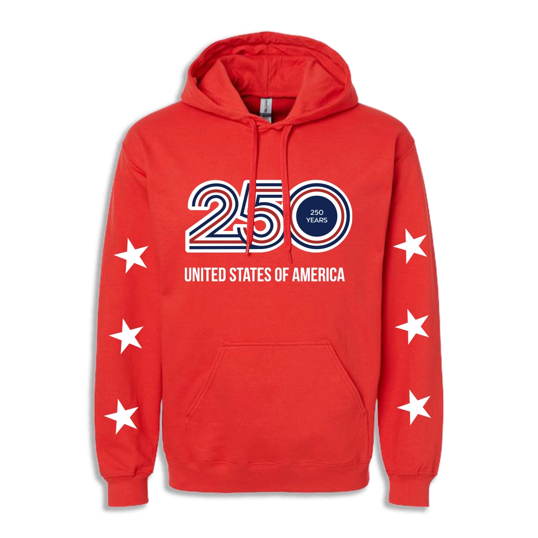 Unisex Red Hoodie — 250 years of Freedom