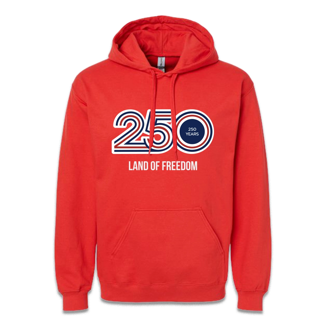 Unisex Red Hoodie - Land of Freedom