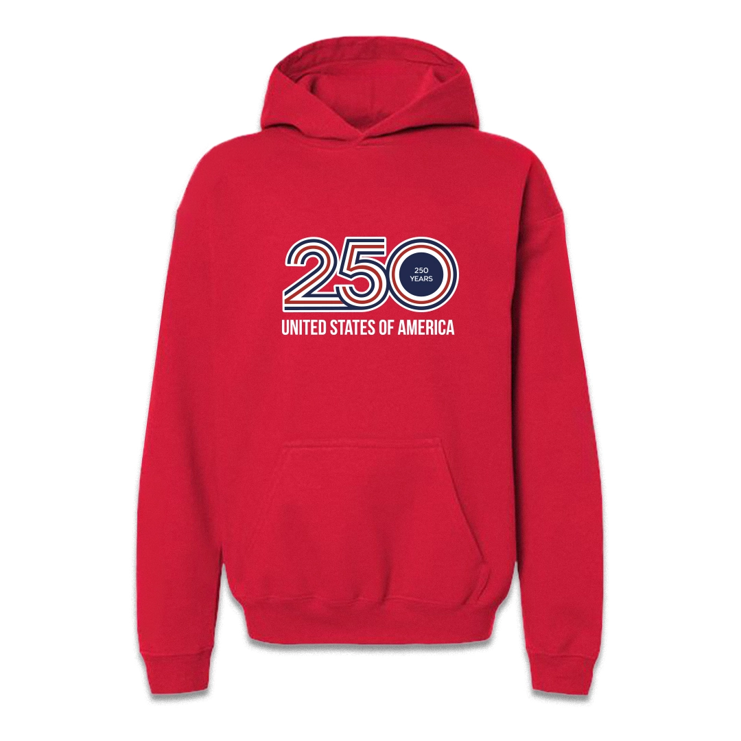 Youth Red Hoodie — American Flag