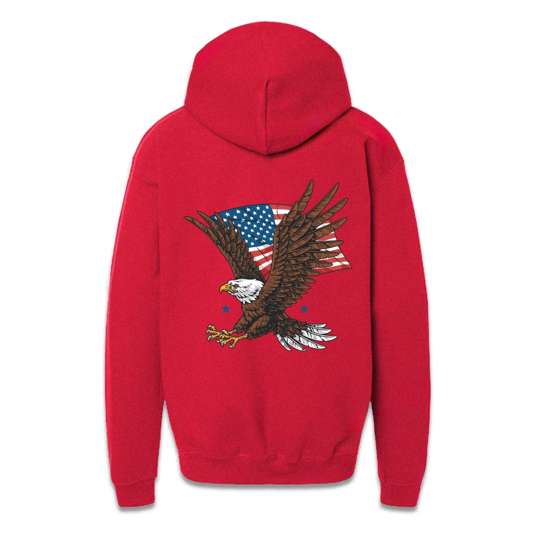 red kids hoodie back