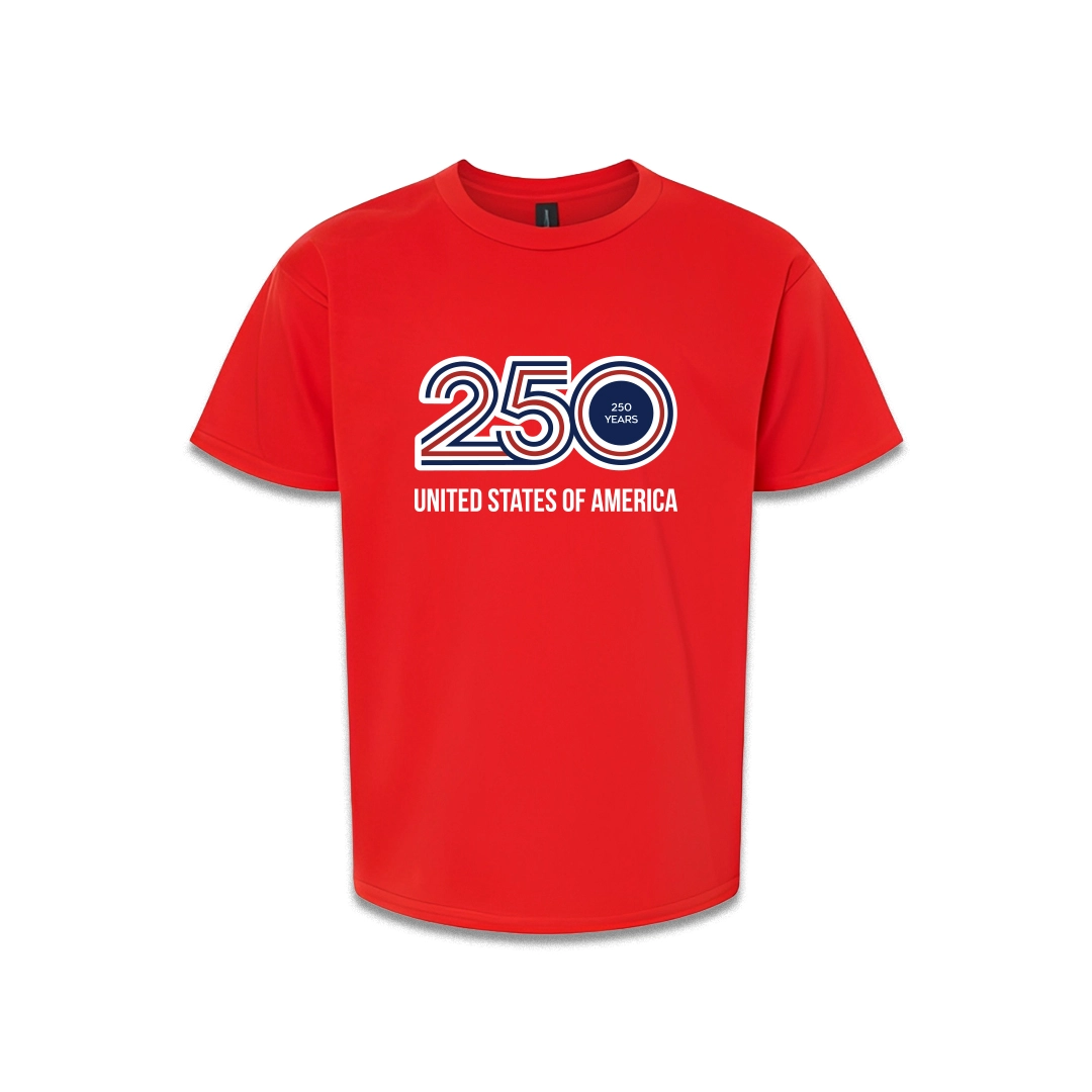 Youth Red T-Shirt — 250 Years