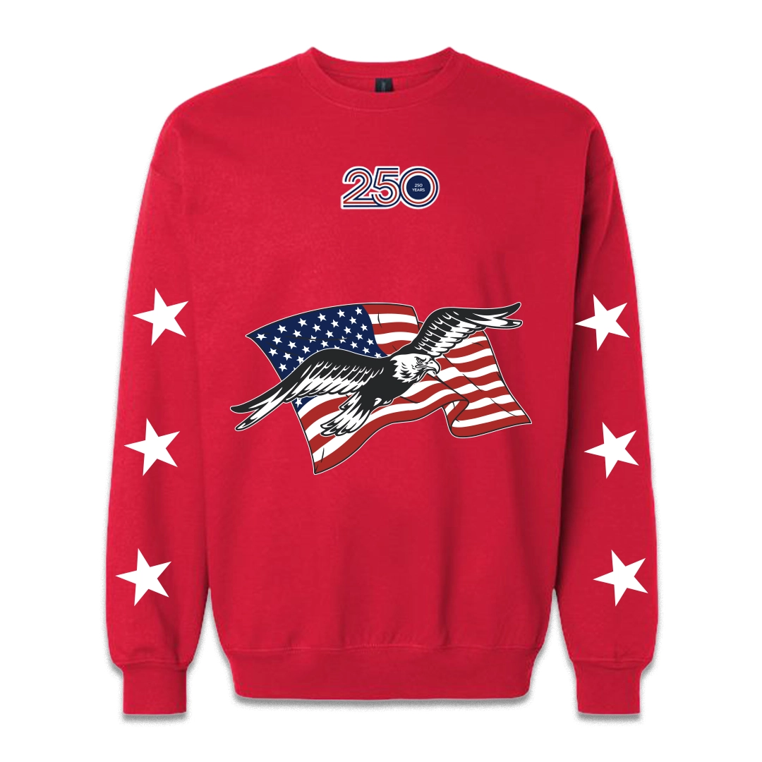 Unisex Red Sweatshirt — American Flag