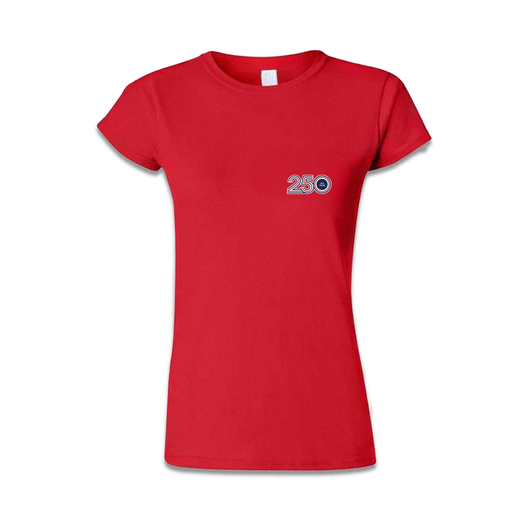 Women's Red T-Shirt — American Flag
