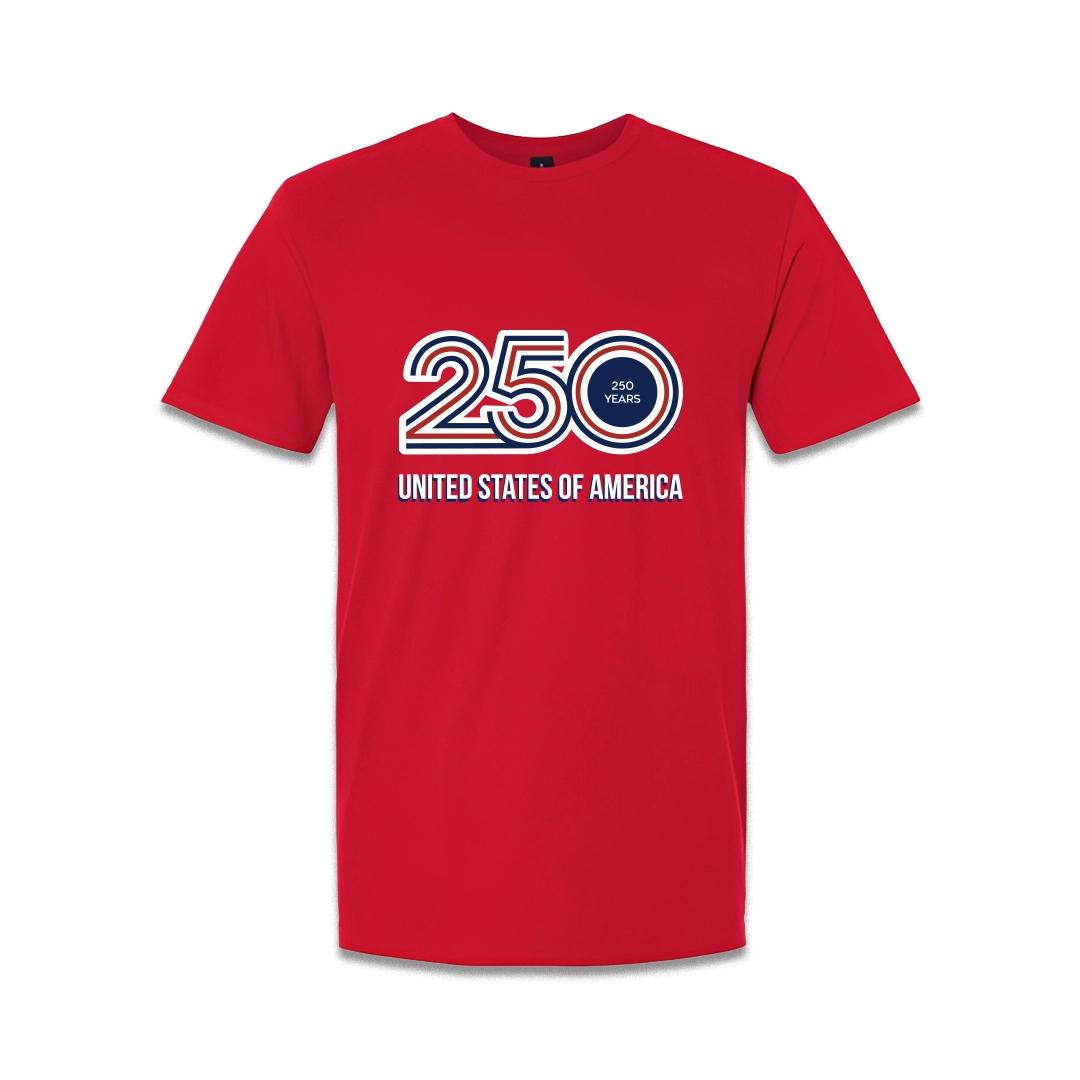 Unisex Red T-Shirt — 250 Years of Freedom