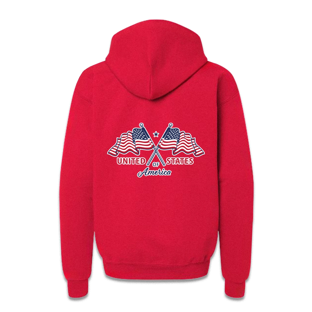 red zipup hoodie back