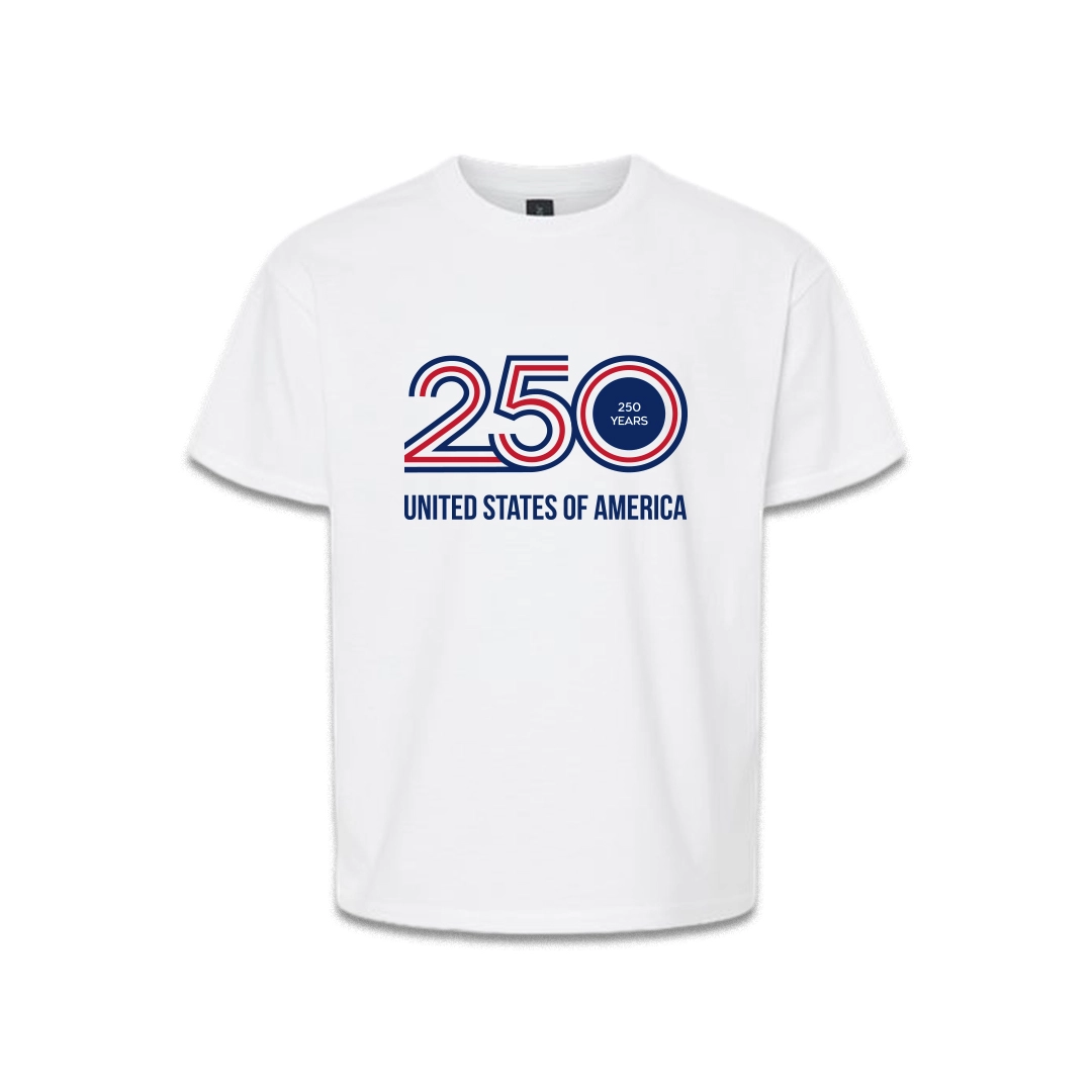 Youth White T-Shirt — 250 Years