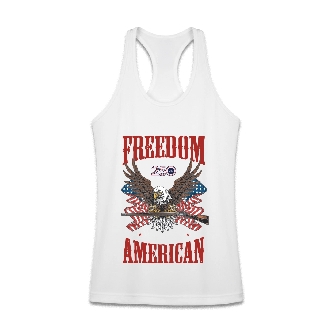 Women's White Tank Top — Freedom