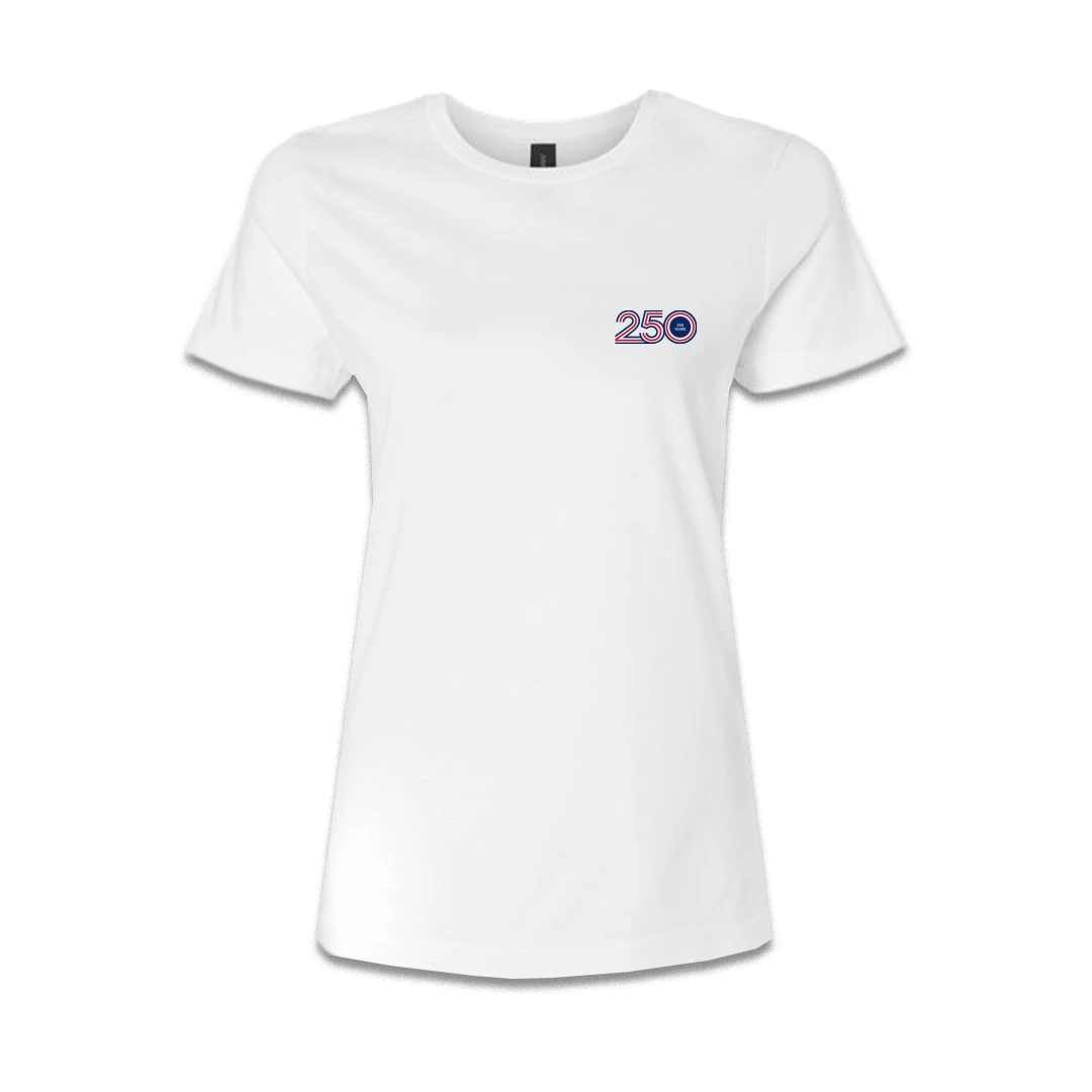 Women's White T-Shirt — American Flag