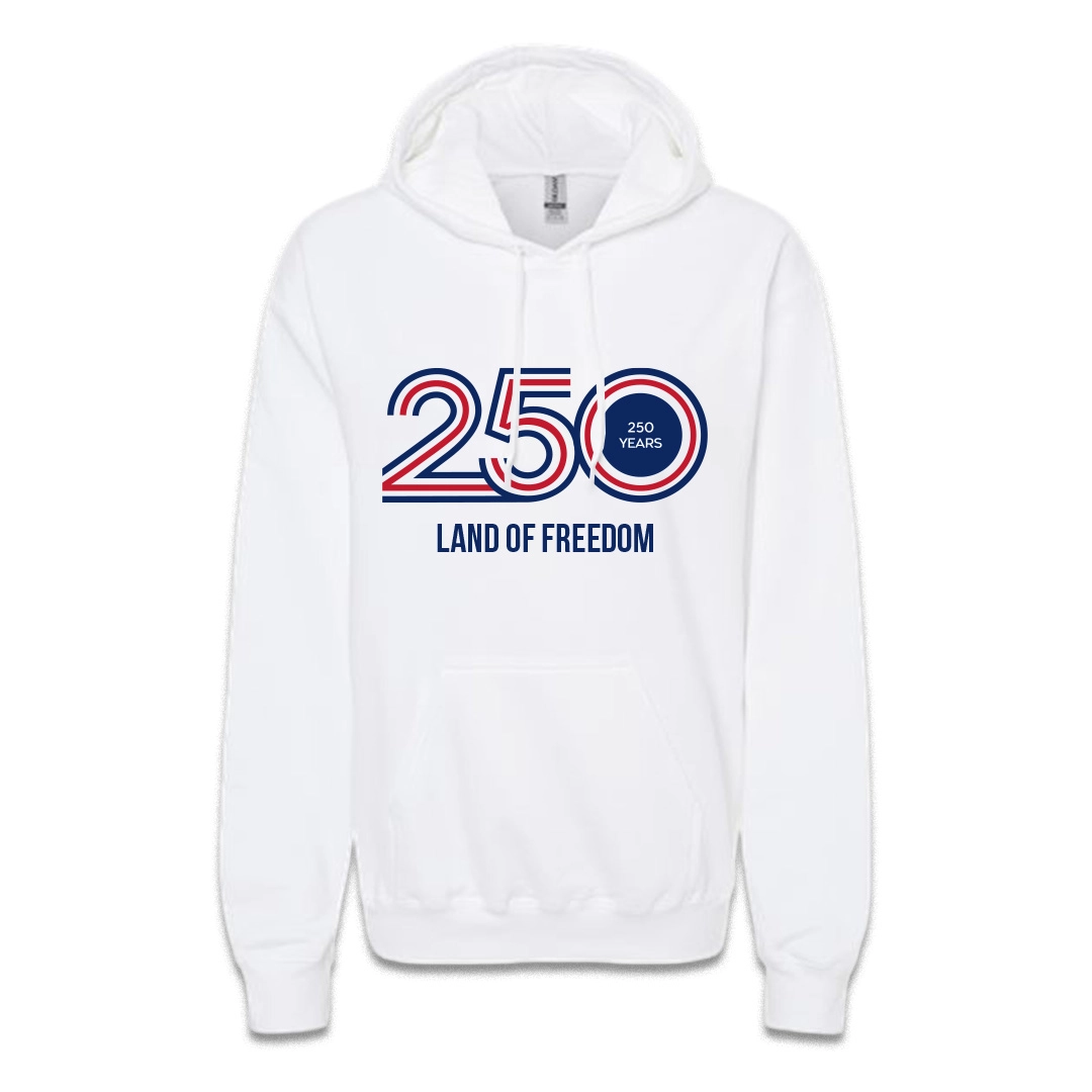 Unisex White Hoodie - Land of Freedom